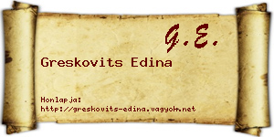 Greskovits Edina névjegykártya