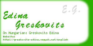 edina greskovits business card